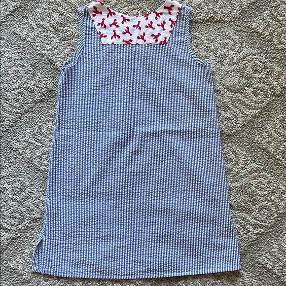 Like new. Petit Peony 6y seersucker and lobster dress - Picture 3 of 3